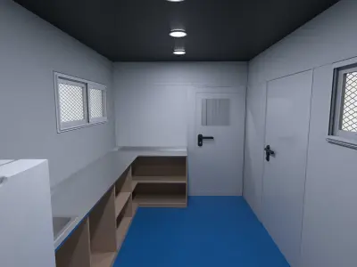 Residential Module Office Mobile with Complete Equipment 3D model