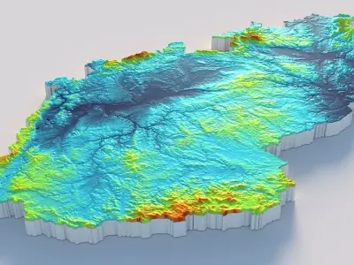 Czechia Country Terrain 3D model