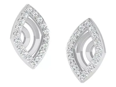 Gold Diamond Women Earring 3D print Model 3D print model 161