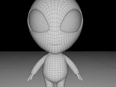 Green Alien Low-poly 3D model