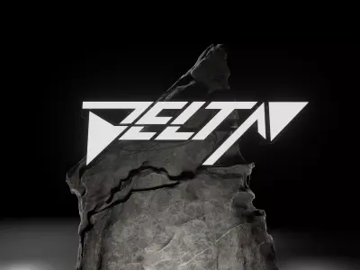 Delta facade logo signboard and decal Low-poly 3D model