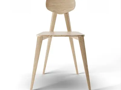 Wood Chair Low-poly 3D model