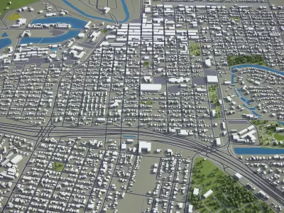 Brownsville - City 3D Model Low-poly 3D model