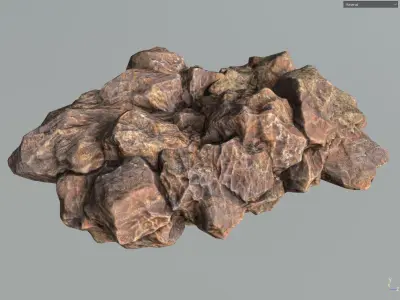 Low poly brown rock formular Low-poly 3D model