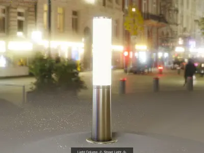 Light Columns Street Light Set -9- Street Furniture Package