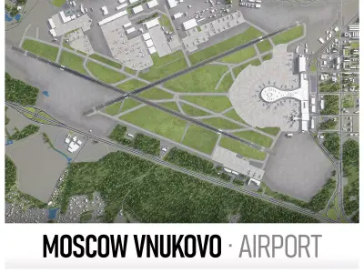 Vnukovo Airport Low-poly 3D model