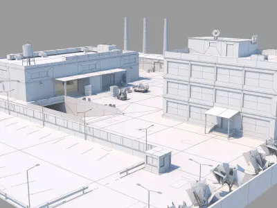 Factory Complex - Scene Low-poly 3D model