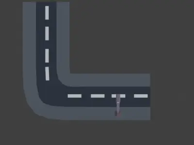 road to the right Low-poly 3D model