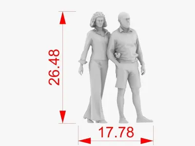 Couple Walking 3D print model