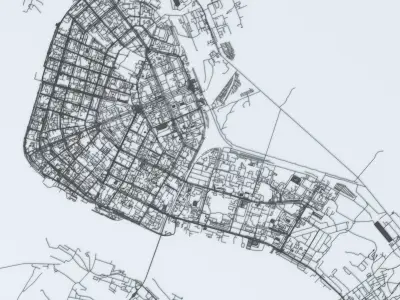 Arkhangelsk Road Network and Streets 3D model