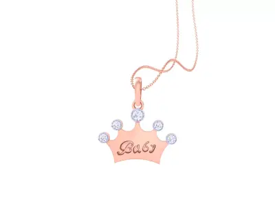 Kids Pendants with Crown 3dm STL OBJ FBX Renders Details 3D print model
