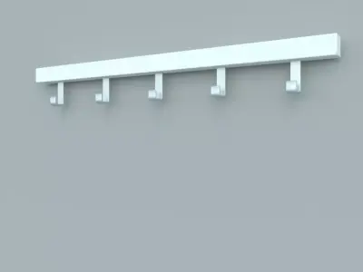 Wall rack with knobs Free 3D model