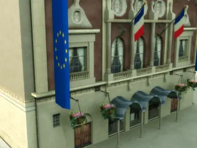 Paris Theater Low-poly 3D model