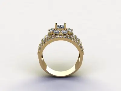 Model Man Ring gold light in Asia design R32 3D model