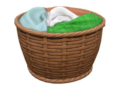 Loundry Basket Low-poly 3D model