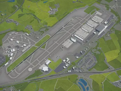 London - Stansted Airport - STN Low-poly 3D model