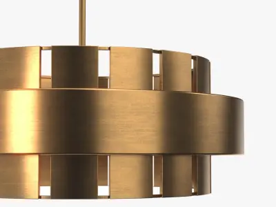 Orbit Brass Modern Round Chandelier 3D model
