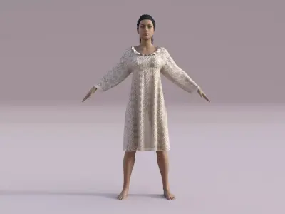 Night Gown Low-poly 3D model