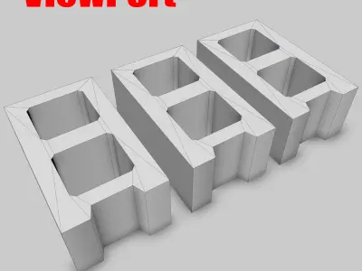Cinder Block rusty - PBR Low-poly 3D model
