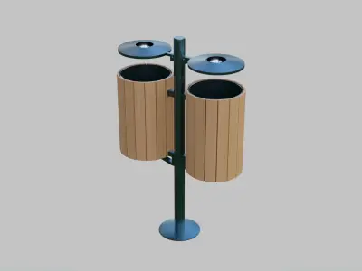 Trash Cans - Outdoor Street Furniture Low-poly 3D model