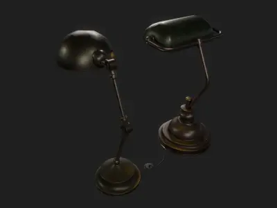 Vintage Desk Lamp Low-poly 3D model purchase