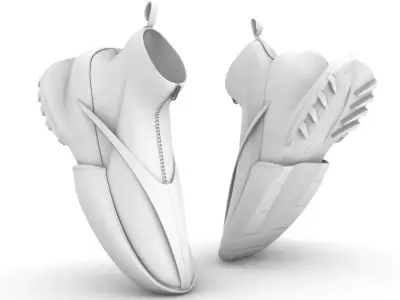 Sneakers 3d pair of shoes Low-poly 3D model