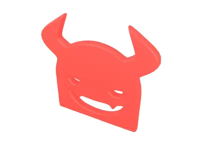 Angry Face with Horns Symbol V1 003 Low-poly 3D model