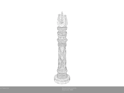 Low Poly Stylized Turkish Totem Low-poly 3D model