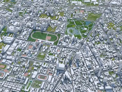 Bangkok Downtown Low-poly 3D model