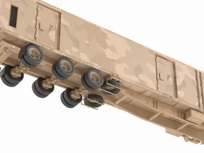  Military Truck with Camouflage Battery Control Center 