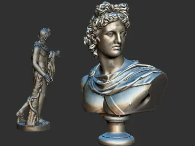 apollo statue - bust 3D print model