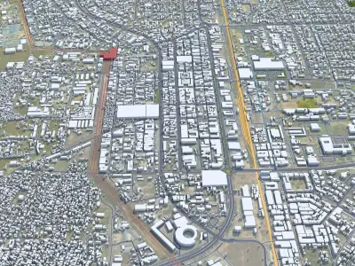 Lusaka Zambia 40km Low-poly 3D model