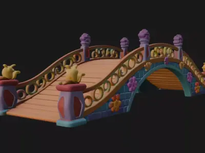 Cartoony bridge 3d model 3D model