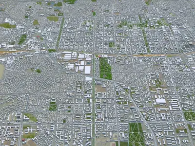 Bishkek Kyrgyzstan 40km Low-poly 3D model