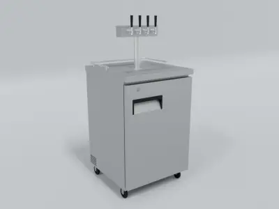 4-Tap Kegerator Beer Fridge 3D model