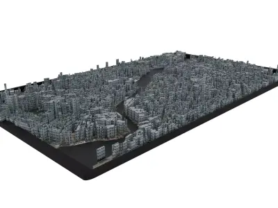 City of Saint-Peterburg Low-poly 3D model