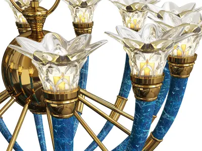Murano Glass Torch Chandelier by Banci Firenz Low-poly 3D model