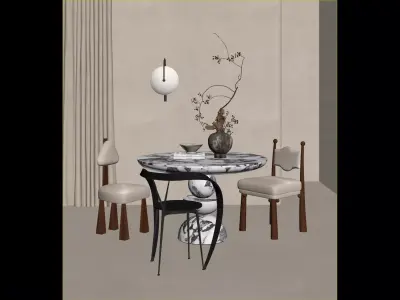 Restaurant tables and chairs 3D model