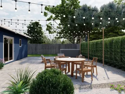 3D Exterior Scene 3D model design garden and landscape 3D model 4