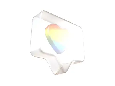 Socail Media Heart Bubble v1 015 Low-poly 3D model