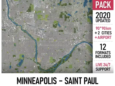 Minneapolis - Saint Paul 3D Model Pack