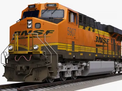  Train GE ES44AC Locomotive and Covered Hopper Car BNSF 