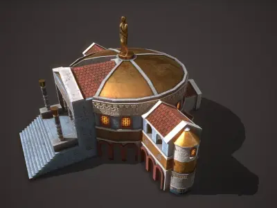 Roman Greek Senate building Low-poly 3D model
