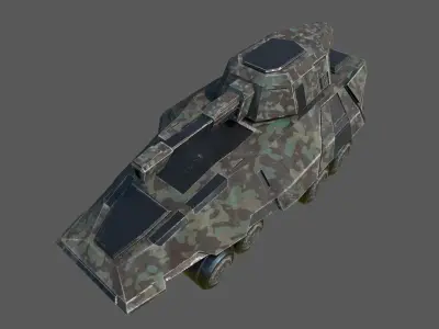 SCI FI TANK 3 Low-poly 3D model