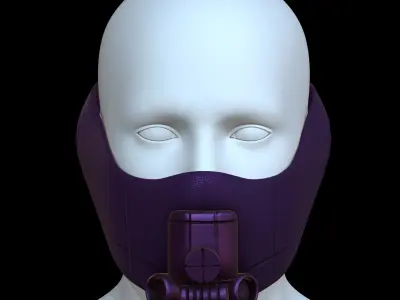 Gas mask helmet 3d model scifi Low-poly  Low-poly 3D model 277