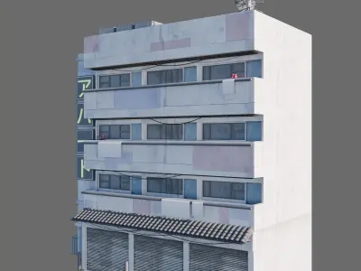 Anime building city 02 3D model