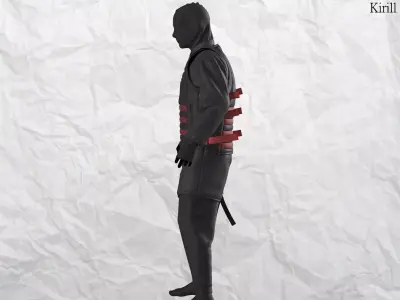 Sci fi Outfit Male Marvelous designer Clo3d OBJ mtl FBX ZPRJ 3D model