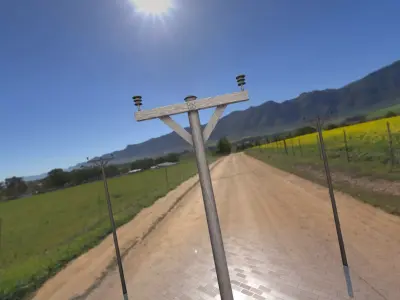 Wooden Electricity Pole  - Object 013 Low-poly 3D model