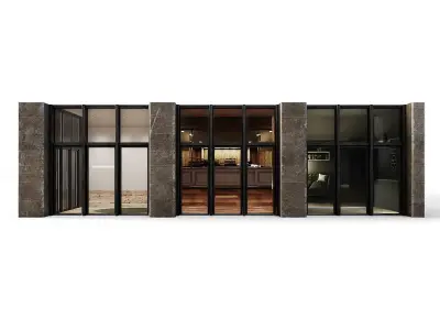 Tenement Building Ground Floor Low-poly 3D model