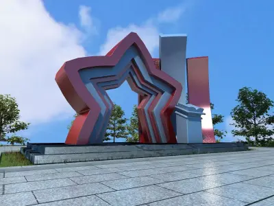 statue sculptures bronze street urban city metal sculpture 3D model 11